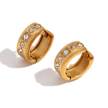 Load image into Gallery viewer, minimalist style Earrings, 18k gold huggie Earrings, minimalist Earrings, 18k gold small hoop earrings, custom earrings, earrings party accessories, fancy accessories, 18k gold plated earrings, huggie custom earrings, best friend gifts, birthday gifts, gold plated bohemian earrings, luxurious handmade accessories, embellished night jewelry, Fancy earrings, bohemian gold plated earrings, minimalist jewelry, best selling items, handmade gifts, custom gifts, valentines day gifts valentines day for her