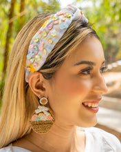 Load image into Gallery viewer, headbands for women, Easter knotted headband, peeps headband, top knot headband, Easter egg top knot headband, Easter headband, Easter hair band, bunny knot headband, top knotted headband, Bunny knotted headband, handmade headbands, top knotted headband, hand bead knotted headband, Easter bunny hair band for women, liberty knot headband, statement headbands, embellished headband, best selling items, Easter knot headband, Easter bunny headband, Easter hair accessories, Easter knot headband, custom headband