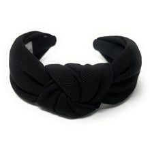 Load image into Gallery viewer, Fall Headband, Autumn Knotted Headband, black Knot Headband, black Hair Accessories, black knot Headband, Best Seller, headbands for women, best selling items, solid color knotted headband, hairbands for women, Christmas gifts, Solid color knot Headband, Solid color hair accessories, black headband, solid knotted headband, Statement headband, black headband, Holiday knot headband, 
top knot solid hairband, solid color headband, Winter headband, Solid color headband