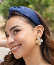 Load image into Gallery viewer, Fall Winter Headband, blue velvet Headband, blue Knot Headband, Fall Hair Accessories, blue velour Headband, Best Seller, headbands for women, best selling items, knotted headband, hairbands for women, Fall Winter gifts, Solid color knot Headband, Solid color hair accessories, Hanukkah headband, Velour knotted headband, Statement headband, Birthday gifts, embellished knot headband, Fall Autumn  accessories, Chanukkah headband, Hanukkah velour headband, Velvet knot headband, velvet knotted headband