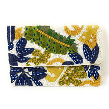 Load image into Gallery viewer, palm leaves beaded clutch purse, palm leaf beaded bag, birthday gift for her, summer clutch, seed bead purse, beaded bag, palm leaf handbag, beaded bag, seed bead clutch, summer bag, birthday gift for her, clutch bag, seed bead purse, engagement gift, bridal gift to bride, bridal gift, palm leaves purse, gifts to bride, gifts for bride, wedding gift, bride gifts, beaded clutch purse, birthday gift for her, summer clutch, seed bead purse, beaded bag, summer bag, boho purse