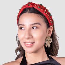 Load image into Gallery viewer, custom beaded Earrings, bow jeweled Earrings, gold Beaded Earrings, bow earrings, summer jeweled earrings, handmade earrings, custom earrings, party accessories, fancy accessories, bow embellished earrings, custom earrings, best friend gifts, birthday gifts, bohemian earrings, luxurious handmade accessories, night jewelry, Fancy earrings, boho earrings, beaded earrings, Fancy jeweled earrings, statement earrings, best selling items, statement earrings, handmade gifts, custom gifts, gold bow