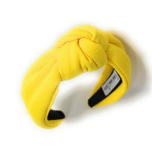 Load image into Gallery viewer, summer Headband, yellow Knotted Headband, yellow color Knot Headband, neon Hair Accessories, neon yellow knot Headband, Best Seller, headbands for women, best selling items, neon yellow knotted headband, hairbands for women, yellow color Headband, Solid color hair accessories, summer headband, solid color knotted headband, Statement headband, Summer knot headband, yellow knot headband, solid hairband, solid color headband, custom headband, Handmade gifts, best selling items, Summer accessories