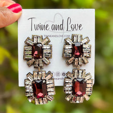 Load image into Gallery viewer, custom beaded Earrings, brown jeweled Earrings, brown Beaded Earrings, boho earrings, bohemian jeweled earrings, handmade earrings, custom earrings, party accessories, fancy accessories, boho embellished earrings, custom earrings, best friend gifts, birthday gifts, bohemian earrings, luxurious handmade accessories, night jewelry, Fancy earrings, boho earrings, beaded earrings, Fancy jeweled earrings, statement earrings, best selling items, statement earrings, handmade gifts, custom gifts for her