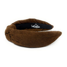 Load image into Gallery viewer, Brown knotted headband on a white background