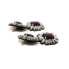 Load image into Gallery viewer, custom beaded Earrings, brown jeweled Earrings, brown Beaded Earrings, boho earrings, bohemian jeweled earrings, handmade earrings, custom earrings, party accessories, fancy accessories, boho embellished earrings, custom earrings, best friend gifts, birthday gifts, bohemian earrings, luxurious handmade accessories, night jewelry, Fancy earrings, boho earrings, beaded earrings, Fancy jeweled earrings, statement earrings, best selling items, statement earrings, handmade gifts, custom gifts for her