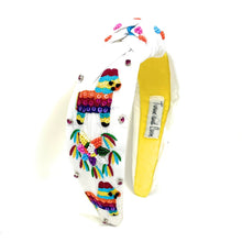 Load image into Gallery viewer, headband for women, Birthday beaded Knot headband, best selling items, birthday headbands, top knot headband, beaded top knot headband, Cinco de Mayo knot headband, Cinco de Mayo hair band, Piñata knotted headband, Pinata headband, statement headbands, Cinco de Mayo top knotted headband, knotted headband, party headbands, Birthday headband, Cinco de Mayo headbands, Fiesta headband, gemstone knot headband, luxury headband, Cinco de Mayo accessories, Cinco de Mayo jeweled knot headband