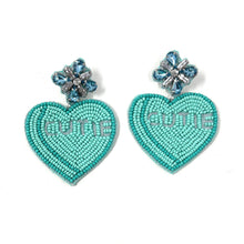 Load image into Gallery viewer, Cutie Heart Candy Beaded Earrings, Heart Candy Earrings Valentines Day Earrings, Valentines Beaded Earrings, sweethearts Conversation heart earrings, Valentines Heart earrings, Purple earrings, valentine’s day beaded earrings, Purple heart beaded earrings, valentines beaded earrings, Hearts earrings, Valentine’s day earrings, valentines day gifts, tween girls accessories, Valentine’s day accessories, Best friend gifts, Best selling items, boho earrings, custom earrings, unique earrings, unique gifts
