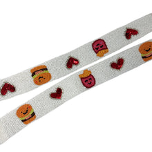 Load image into Gallery viewer, Beaded Purse Strap, Guitar Strap, Crossbody Purse Straps, Crossbody Strap, burger love Straps, Purse Straps, Beaded Bag Straps, burger lover Strap, beaded purse strap, beaded strap, guitar straps, beaded guitar strap, bag strap, straps for guitar, guitar fan gifts, birthday gift for her, best selling items, best friend gift, crossbody strap, crossbody purse, camera strap, beaded strap, Best seller, Shoulder Bag Strap, hand beaded strap, birthday gifts for a burger lover