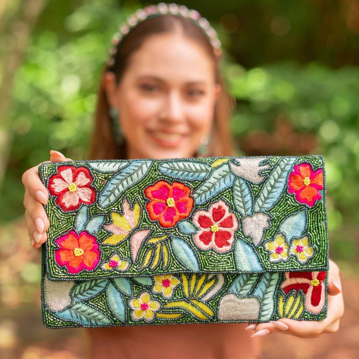 NEW! Beaded Clutch Bag, Floral Seed Bead Crossbody Bag, Embroidered Boho Clutch store Bag, Gift for Her