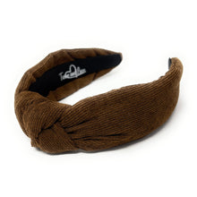 Load image into Gallery viewer, Brown knotted headband on a white background