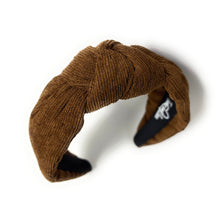 Load image into Gallery viewer, Brown knotted headband on a white background