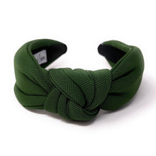 Load image into Gallery viewer, green Headband, birthday Knotted Headband, dark green Knot Headband, green Hair Accessories, green knot Headband, Best Seller, St Patricks headband, best selling items, solid color knotted headband, hairbands for women, Christmas gifts, Solid color knot Headband, Solid color hair accessories, green headband, solid green headband, Statement headband, green knotted headband, Holiday knot headband, top knot solid hairband, New Years headband, Christmas headband, Solid color headband, St Patricks Day
