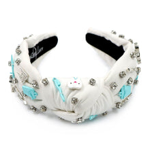 Load image into Gallery viewer, headband for women, orthodontist Knot headband, ortho knot headband, dentist knot headband, top knot headband, orthodontist gifts, dentist hair accessories, Gifts for her, best selling items, best gifts for her, baking hair band, endodontist knot headband, Dental specialist gifts, pediatric dentist gifs, jeweled headband, bejeweled handmade gifts, top knotted headband, bejeweled knotted headband, pediatric dentist knot headbands, embellished headband, must have baker gift, luxury headband, custom headband