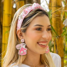 Load image into Gallery viewer, headbands for women, Easter knotted headband, headband style, top knot headband, Pink top knot headband, Easter headband, Easter hair band, bunny knot headband, top knotted headband, Bunny knotted headband, handmade headbands, top knotted headband, hand bead knotted headband, Easter bunny hair band for women, Hand bead St. Patrick’s headband, statement headbands, embellished headband, chic headband, Easter knot headband, Easter bunny headband, Easter hair accessories, Bunny knot headband
