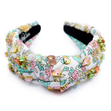 Load image into Gallery viewer, headbands for women, Easter knotted headband, top knot headband, Easter egg top knot headband, Easter headband, Easter hair band, bunny knot headband, top knotted headband, Bunny knotted headband, handmade headbands, top knotted headband, hand bead knotted headband, Easter bunny hair band for women, liberty knot headband, statement headbands, embellished headband, best selling items, Easter knot headband, Easter bunny headband, Easter hair accessories, Easter knot headband, liberty Knot headband