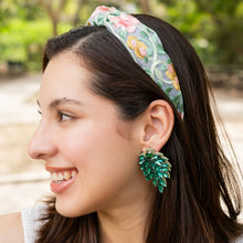 Load image into Gallery viewer, headband for women, fashion headbands, sheer headband, best selling items, embroidered headband, summer headband, top knot headband, woven top knot headband, floral headband, hair band, trendy headbands, top knotted headband, spring headband, spring summer style, handmade headbands, top knotted headband, knotted headband, hair band for women, floral fashion headband, twist headband, headband style, hair accessories, boho knotted headband, chic headband, Boho twisted headband