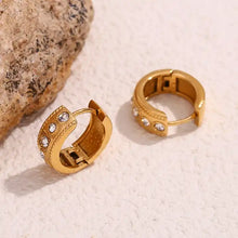 Load image into Gallery viewer, minimalist style Earrings, 18k gold huggie Earrings, minimalist Earrings, 18k gold small hoop earrings, custom earrings, earrings party accessories, fancy accessories, 18k gold plated earrings, huggie custom earrings, best friend gifts, birthday gifts, gold plated bohemian earrings, luxurious handmade accessories, embellished night jewelry, Fancy earrings, bohemian gold plated earrings, minimalist jewelry, best selling items, handmade gifts, custom gifts, valentines day gifts valentines day for her