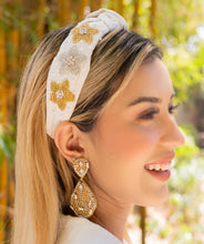 Load image into Gallery viewer, custom beaded Earrings, Unique jeweled Earrings, beige Beaded Earrings, boho earrings, gold jeweled earrings, handmade earrings, custom earrings, party accessories, fancy accessories, beige embellished earrings, custom earrings, best friend gifts, birthday gifts, bohemian earrings, luxurious handmade accessories, night jewelry, Fancy earrings, boho earrings, beaded earrings, Fancy jeweled earrings, statement earrings, best selling items, statement earrings, handmade gifts, custom gifts