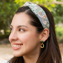Load image into Gallery viewer, headband for women, fashion headbands, sheer headband, best selling items, embroidered headband, summer headband, top knot headband, woven top knot headband, floral headband, hair band, trendy headbands, top knotted headband, spring headband, spring summer style, handmade headbands, top knotted headband, knotted headband, hair band for women, floral fashion headband, twist headband, headband style, hair accessories, boho knotted headband, chic headband, Boho twisted headband
