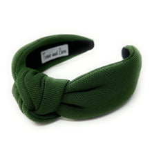 Load image into Gallery viewer, green Headband, birthday Knotted Headband, dark green Knot Headband, green Hair Accessories, green knot Headband, Best Seller, St Patricks headband, best selling items, solid color knotted headband, hairbands for women, Christmas gifts, Solid color knot Headband, Solid color hair accessories, green headband, solid green headband, Statement headband, green knotted headband, Holiday knot headband, top knot solid hairband, New Years headband, Christmas headband, Solid color headband, St Patricks Day