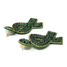 Load image into Gallery viewer, liver ribbon Beaded Earrings, beaded liver Earrings, liver color Earrings, support cancer awareness Beaded Earrings, cancer ribbon earrings, support liver awareness earrings, liver cancer ribbon earrings, liver cancer awareness earrings, Beaded earrings, liver cancer ribbon earrings, liver ribbon bead earrings, liver ribbon accessories, cancer awareness accessories, support ovarian cancer awareness earrings, gifts for mom, best friend gifts, birthday gifts, teal earrings, liver beaded earrings, support live