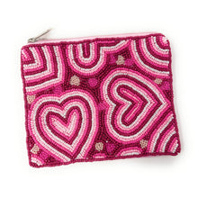 Load image into Gallery viewer, Pink heart Coin Purse Pouch, pink hearts bead Purse, pink Beaded Pouch, Valentine’s day Purse, Boho bags, Wallets for her, boho pouch accessories, bachelorette gifts, best friend gifts, miscellaneous gifts, best seller, best selling items, gifts for her, birthday gifts, preppy beaded wallet, party favors, bachelorette bag, money pouch, wallets for her, unique cute gifts, mother’s day gift, handmade gifts, Valentine’s lover gifts, Valentines theme accessories, Custom gifts, credit card pouch, pink pouch purs