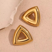 Load image into Gallery viewer, custom stud Earrings, 18k gold plated stud Earrings, minimalist style Earrings, hoop 18k gold plated earrings, custom earrings, earrings party accessories, fancy accessories, 18k gold plated earrings, triangle custom earrings, best friend gifts, birthday gifts, dainty bohemian earrings, luxurious handmade accessories, embellished night jewelry, Fancy earrings, bridal gold plated earrings, beaded jeweled earrings, best selling items, handmade gifts, custom gifts, valentines day gifts valentines day for her,