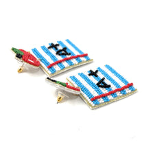 Load image into Gallery viewer, custom beaded Earrings, teacher jeweled Earrings, apple Beaded Earrings, teacher earrings, teacher jeweled earrings, handmade earrings, custom earrings, bejeweled accessories, teacher jewelry accessories, teacher appreciation gift, teacher gifts, birthday gifts, bohemian earrings, luxurious handmade accessories, party earrings, teacher appreciation week gifts, teaching earrings, rhinestone earrings, embellished earrings, party earrings, statement earrings, best selling items, lightweight earrings