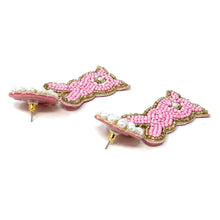 Load image into Gallery viewer, Easter Beaded Earrings, Easter bunny Earrings, pastel Easter Earrings, pink Beaded Earrings, Seed Bead, Easter Bunny earrings, pink earrings, Easter Peep beaded earrings, bunny beaded earrings, Easter rabbit beaded earrings, rabbit beaded earrings, Easter rabbit bead earrings, peeps bead earrings, Easter day gifts, Easter accessories, Easter jewelry accessories, Easter accessories, Easter Rabbit earrings, Easter gifts, best Selling items, Pearl Easter earrings, aretes de pascuas