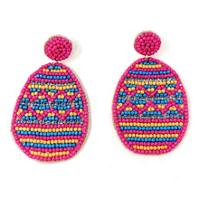 Load image into Gallery viewer, Easter Egg Beaded Earrings, Easter Egg Earrings, pastel Easter Egg Earrings, Egg Beaded Earrings, Seed Bead, Easter eggs earrings, Multicolor Egg earrings, Cute Easter Egg beaded earrings, bunny beaded earrings, Easter rabbit beaded earrings, rabbit beaded earrings, Easter rabbit bead earrings, Rabbit bead earrings, Easter day gifts, Easter accessories, Easter jewelry accessories, Easter accessories, Easter Rabbit earrings, Easter gifts, best Selling items, Pink Easter earrings