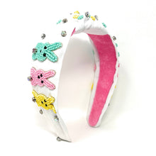 Load image into Gallery viewer, headbands for women, Easter knotted headband, headband style, top knot headband, Pink top knot headband, Easter headband, Easter hair band, bunny knot headband, top knotted headband, Bunny knotted headband, handmade headbands, top knotted headband, hand bead knotted headband, Easter bunny hair band for women, Hand bead St. Patrick’s headband, statement headbands, embellished headband, chic headband, Easter knot headband, Easter bunny headband, Easter hair accessories, Bunny knot headband