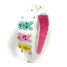 Load image into Gallery viewer, headbands for women, Easter knotted headband, headband style, top knot headband, Pink top knot headband, Easter headband, Easter hair band, bunny knot headband, top knotted headband, Bunny knotted headband, handmade headbands, top knotted headband, hand bead knotted headband, Easter bunny hair band for women, Hand bead St. Patrick’s headband, statement headbands, embellished headband, chic headband, Easter knot headband, Easter bunny headband, Easter hair accessories, Bunny knot headband