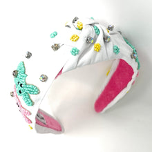 Load image into Gallery viewer, headbands for women, Easter knotted headband, headband style, top knot headband, Pink top knot headband, Easter headband, Easter hair band, bunny knot headband, top knotted headband, Bunny knotted headband, handmade headbands, top knotted headband, hand bead knotted headband, Easter bunny hair band for women, Hand bead St. Patrick’s headband, statement headbands, embellished headband, chic headband, Easter knot headband, Easter bunny headband, Easter hair accessories, Bunny knot headband