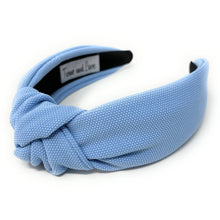 Load image into Gallery viewer, summer Headband, spring Knotted Headband, blue Knot Headband, blue Hair Accessories, light blue knot Headband, Best Seller, headbands for women, best selling items, blue knotted headband, hairbands for women, mint Headband, Solid color hair accessories, Spring headband, solid color knotted headband, Statement headband, Spring Summer headband, Easter knot headband, solid hairband, solid color headband, Easter headband