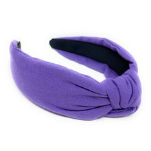 Load image into Gallery viewer, Spring Summer Headband, Summer Knotted Headband, purple Knot Headband, purple Hair Accessories, purple knotted Headband, Best Seller, headbands for women, best selling items, solid color knotted headband, hairbands for women, Spring Summer gifts, Solid color knot Headband, Solid color hair accessories, lavender knot headband, solid purple knotted headband, Statement headband, Purple color headband, custom headband, purple hairband, solid color headband, handmade headbands, boho headband