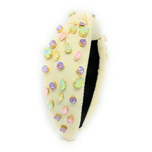 Load image into Gallery viewer, yellow Knot headband, light yellow knot headband, yellow knotted headband, yellow color accessories, pastel color knot headband, game day headband, game day knotted headband, baby yellow headband, yellow color hair band, embellished headbands, baby shower headband, knotted headband, baby shower knotted headband, game day hair accessories, light yellow accessories, Spring headband, pastel color headband, Easter accessories, custom headband, handmade headbands, Easter knotted headband, best selling items