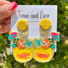 Load image into Gallery viewer, pineapple Beaded Earrings, beaded pineapple Earrings, fruit Earrings, pina colada love Beaded Earrings, fruity earrings, pineapple lover bead earrings, multicolor beaded earrings, tropical earrings, Beaded earrings, pina colada bead earrings, yellow seed bead earrings, fruit accessories, summer accessories, spring summer earrings, gifts for mom, best friend gifts, birthday gifts, fruit jewelry, fruit bead earrings, pineapple earrings accessory, multicolor earrings, summer beaded earrings 