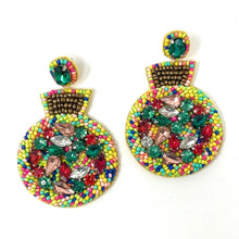 Load image into Gallery viewer,  Christmas Beaded Earrings, Christmas ornament Earrings, Holiday Earrings, Christmas Beaded Earrings, Seed Bead, Merry Christmas, Holiday ornament earrings, ornament beaded earrings, multicolor Christmas, Christmas earrings, holiday earrings, Ornament earrings, multicolor bead earrings, holiday gifts, holiday accessories, holiday beaded accessories, Holiday accessories, Holiday Christmas earrings, Christmas gifts, best Selling items, Christmas earrings, Custom earrings