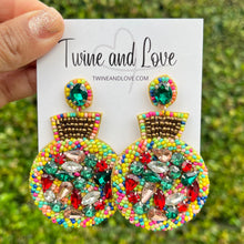 Load image into Gallery viewer, 
Christmas Beaded Earrings, Christmas ornament Earrings, Holiday Earrings, Christmas Beaded Earrings, Seed Bead, Merry Christmas, Holiday ornament earrings, ornament beaded earrings, multicolor Christmas, Christmas earrings, holiday earrings, Ornament earrings, multicolor bead earrings, holiday gifts, holiday accessories, holiday beaded accessories, Holiday accessories, Holiday Christmas earrings, Christmas gifts, best Selling items, Christmas earrings, Custom earrings