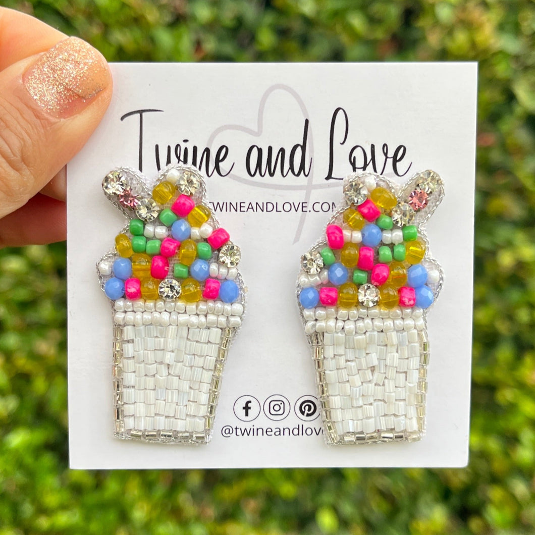 summer Beaded Earrings, Snow Cone beaded Earrings, luxury Earrings, Beaded Earrings, summer earrings, Snow cone bead earrings, luxurious beaded earrings, custom earrings, Statement earrings, handmade earrings, jeweled earrings, ice cream accessories, mothers day gift ideas, Ice cream earrings, gifts for mom, best friend gifts, birthday gifts, Summer jewelry, unique earrings, boho earrings, unique jewelry, handcrafted earrings, unique accessories, handmade jewelry