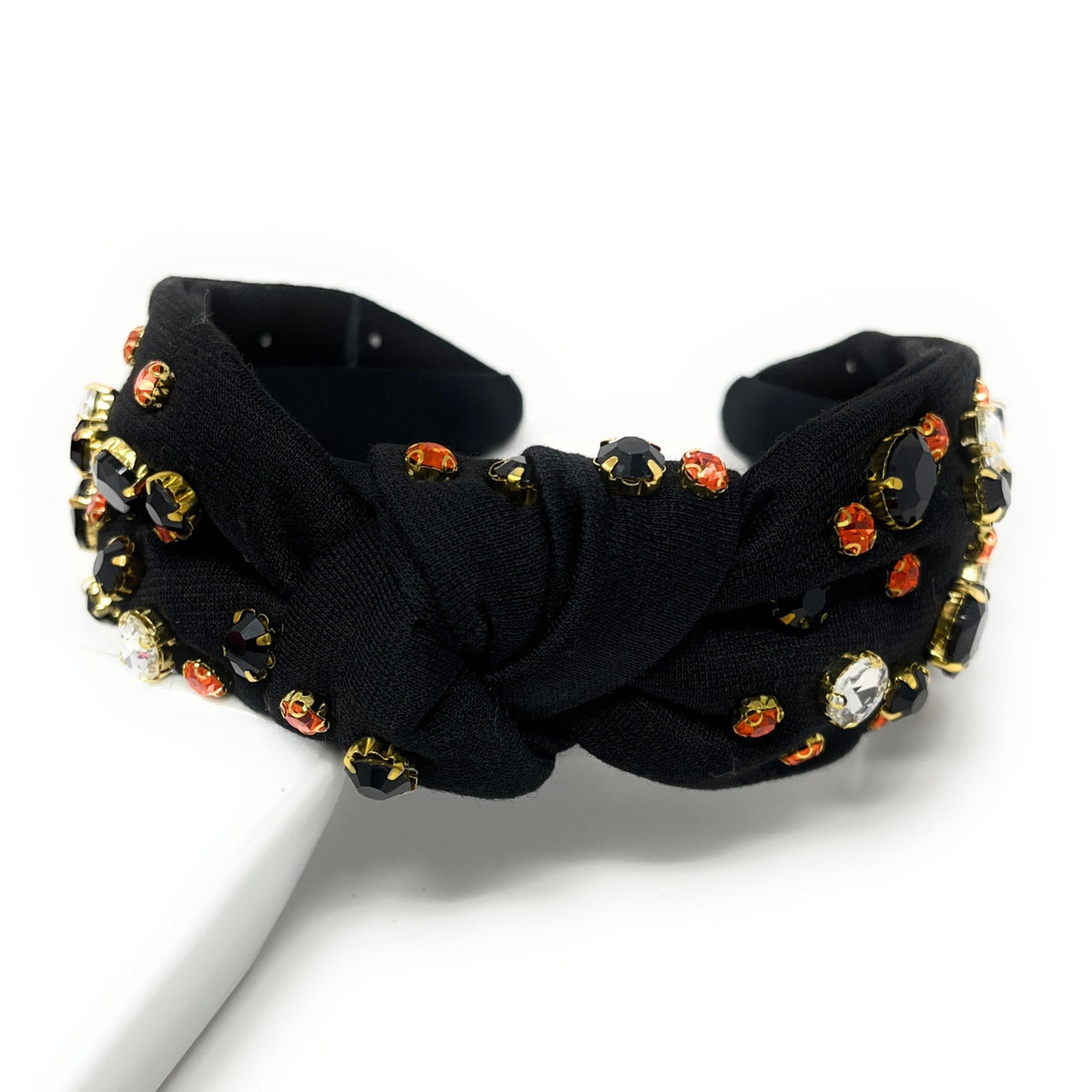 Black Jeweled Knotted Headband, Hair Accessories for Women, Knot Headband