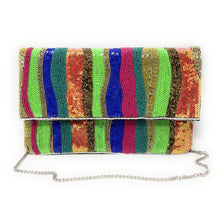 Load image into Gallery viewer, multicolor beaded clutch purse, birthday gift for her, summer clutch, seed bead purse, sequin beaded bag, multi color Beaded handbag, summer beaded bag, seed bead clutch, summer bag, birthday gift for her, colorful clutch bag, seed bead purse, engagement gift, bridal gift, colorful sequin purse, gifts to bride, gifts for bride, wedding gift, bride gifts, beaded clutch purse,  summer beaded clutch, seed bead purse, beaded bag, boho purse, multicolor sequin purse, party beaded clutch, evening bags