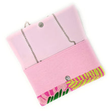 Load image into Gallery viewer, pink beaded clutch purse, birthday gift for her, summer clutch, seed bead purse, beach beaded bag, Beaded handbag, summer beaded bag, seed bead clutch, summer bag, birthday gift for her, floral clutch bag, seed bead purse, engagement gift, bridal gift to bride, bridal gift, palm leaves purse, gifts to bride, gifts for bride, wedding gift, bride gifts, beaded clutch purse,  summer beaded clutch, seed bead purse, beaded bag, summer bag, boho purse, tropical purse, tropical beaded clutch, pink purse