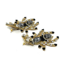 Load image into Gallery viewer, Halloween beaded Earrings, spider Earrings, halloween Earrings, spider Halloween Earrings, earrings for halloween, spider beaded earrings, spooky beaded earrings, spider jeweled earrings, Unique earrings, statement earrings, Halloween jewelry, spider earrings, unique jeweled earrings, spooky earrings, costume jewelry, Holiday earrings, custom earrings, custom designs, dangling earrings, lightweight earrings, halloween accessories, halloween vibes, spooky vibes, handmade gifts, handmade gifts, custom gifts