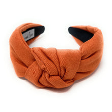 Load image into Gallery viewer, Spring Summer Headband, Summer Knotted Headband, orange Knott Headband, orange Hair Accessories, burnt orange Headband, Best Seller, headbands for women, best selling items, knotted headband, hairbands for women, Spring Summer gifts, Solid color knot Headband, Solid color hair accessories, orange knot headband, cotton orange knotted headband, Statement headband, Mom gifts, embellished knot headband, orange hairband, solid color headband, Solid orange headband, thanksgiving headband, halloween headband
