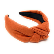 Load image into Gallery viewer, Spring Summer Headband, Summer Knotted Headband, orange Knott Headband, orange Hair Accessories, burnt orange Headband, Best Seller, headbands for women, best selling items, knotted headband, hairbands for women, Spring Summer gifts, Solid color knot Headband, Solid color hair accessories, orange knot headband, cotton orange knotted headband, Statement headband, Mom gifts, embellished knot headband, orange hairband, solid color headband, Solid orange headband, thanksgiving headband, halloween headband