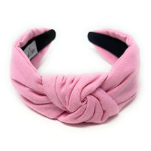 Load image into Gallery viewer, Spring Summer Headband, Summer Knotted Headband, pink Knott Headband, pink Hair Accessories, soft pink Headband, Best Seller, headbands for women, best selling items, knotted headband, hairbands for women, Spring Summer gifts, Solid color knot Headband, Solid color hair accessories, orange knot headband, Velour knotted headband, Statement headband, Mom gifts, embellished knot headband, Pink hairband, cancer awareness knot headband, solid color headband, Solid pink headband
