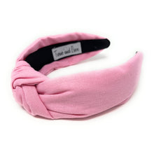 Load image into Gallery viewer, Spring Summer Headband, Summer Knotted Headband, pink Knott Headband, pink Hair Accessories, soft pink Headband, Best Seller, headbands for women, best selling items, knotted headband, hairbands for women, Spring Summer gifts, Solid color knot Headband, Solid color hair accessories, orange knot headband, Velour knotted headband, Statement headband, Mom gifts, embellished knot headband, Pink hairband, cancer awareness knot headband, solid color headband, Solid pink headband