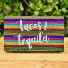 Load image into Gallery viewer, Tacos and Tequila Beaded Clutch, multicolor Bead Clutch Bag, Cinco de Mayo Gifts, Beaded Clutch Purse, Fiesta Clutch Bag, Party Clutch Purse, Evening Beaded Clutch, evening clutch, evening clutches, party purse, bachelorette gift, cross body purse, crossbody handbag, best friend gifts, best selling items, Unique beaded purse, Multicolor clutch purse, Fiesta bead clutch, evening purses, wedding clutches, party clutch purse, handmade gift, evening clutches, Mexican clutches, Fiesta accessories